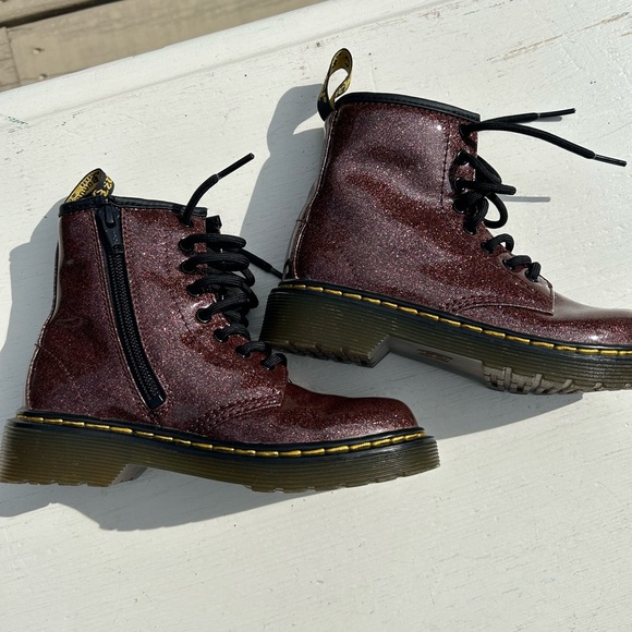 Dr. Martens Youth 1460 Glitter Lace Up Boots Rose Brown Size kids 12 - Picture 4 of 9
